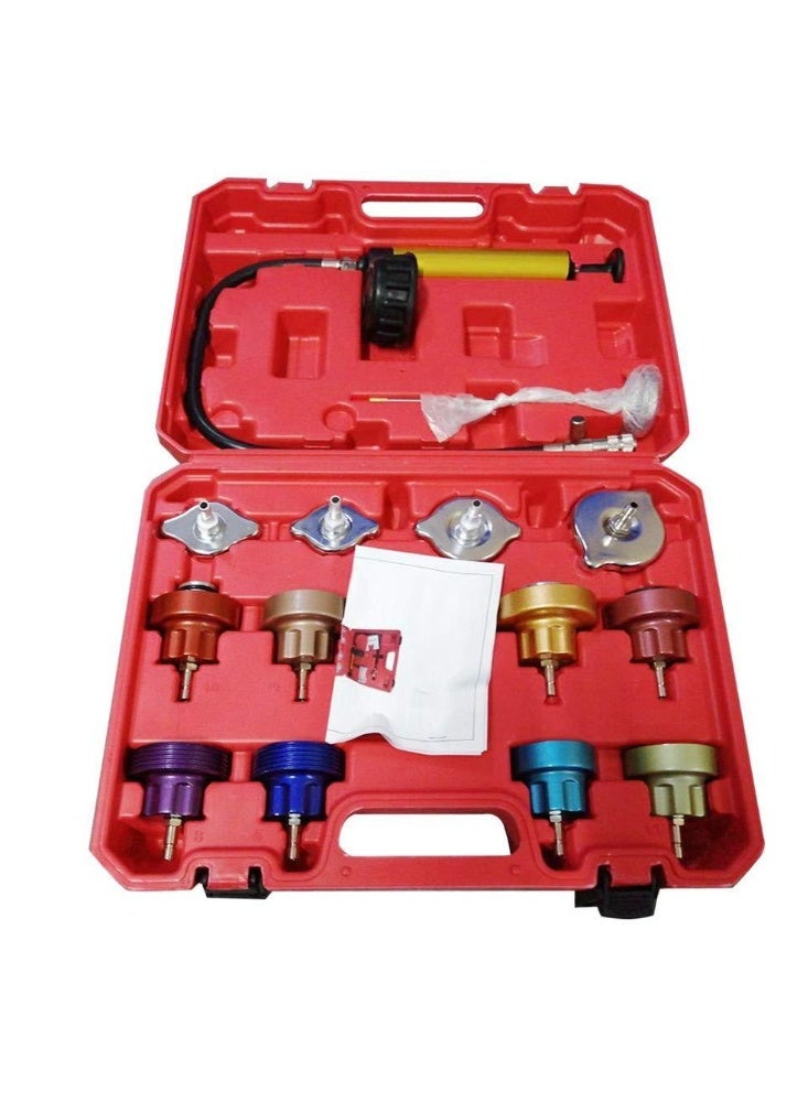 14-Piece Universal Automotive Radiator Pressure Tester Kit - Cooling System Leak Detector & Radiator Cap Checker - Image 1